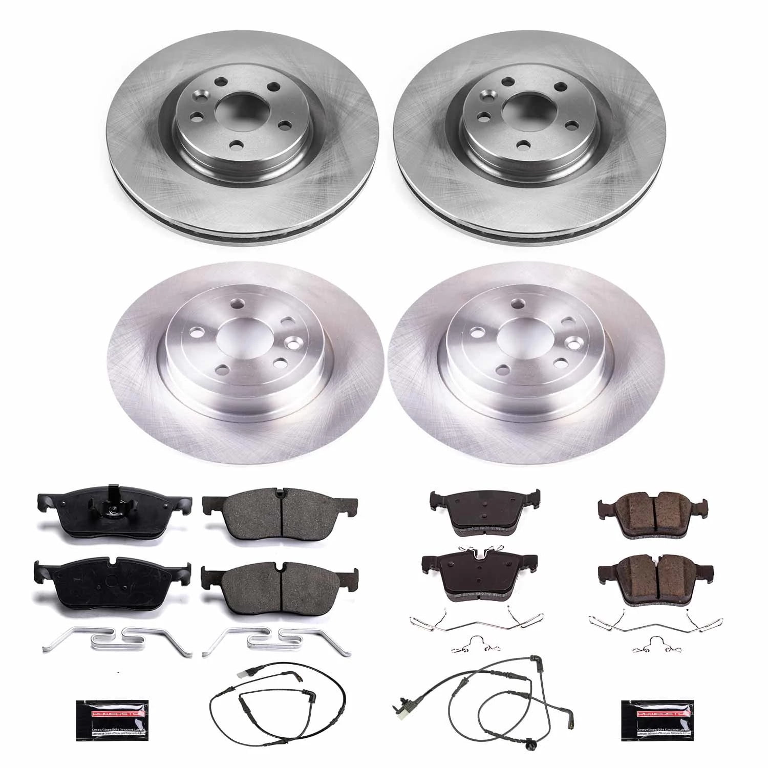 PowerStop Front and Rear Stock Replacement Brake Pad and Rotor Kit Fits: LAND ROVER Select Models KOE7992