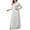 White, variant on Njagoc3 Womens Long Sleeve V - Neck Maxi Dress, Flowy Formal Gown, Evening Party & Gala Wear