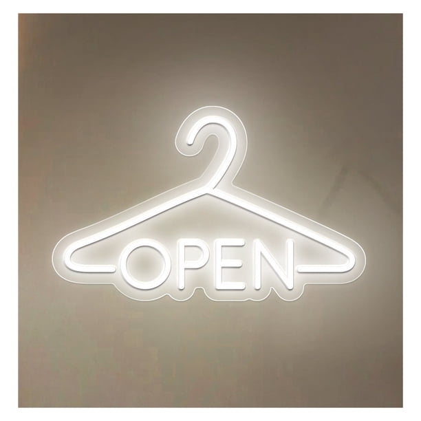 Letrero De Neón Abierto Para Tienda Ropa, Escaparate O Entrada 45cm
