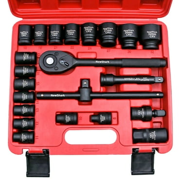 23-Piece 1/2-Inch Drive Socket Wrench Set, 6 Point, Metric Size(8-32mm), Quick Release Ratchet, Maintenance Tools, for Auto Repairing and Household, With Thickened Storage Case