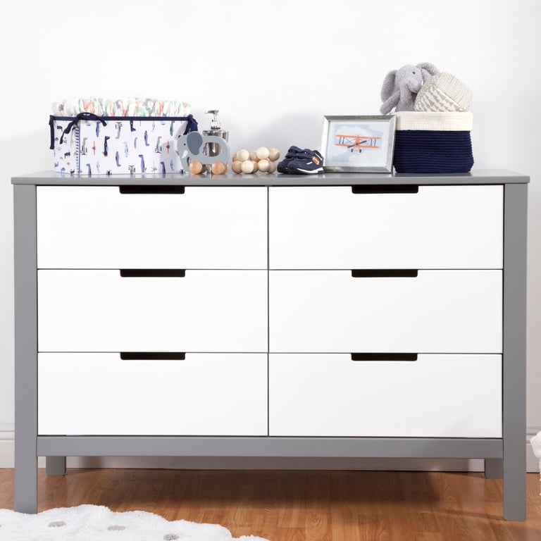 carter's by davinci colby 6-drawer dresser in grey and white Carter's by DaVinci Colby 6-Drawer Dresser, White