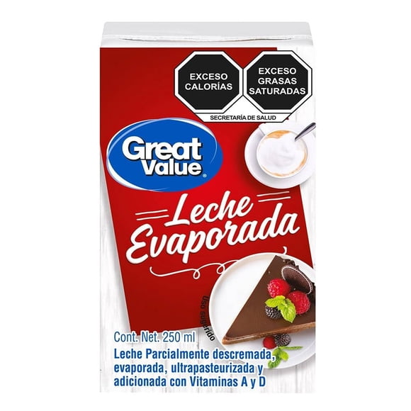 Leche evaporada Great Value 250 ml