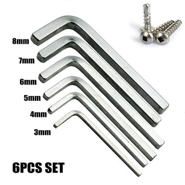 6Pcs L Shape Square Head Wrench Square Key 4 Point Wrench Screwdriver Set 3-8Mm