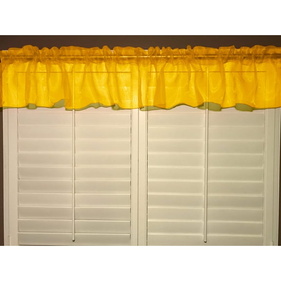 sheer organza window valance 58 wide yellow
