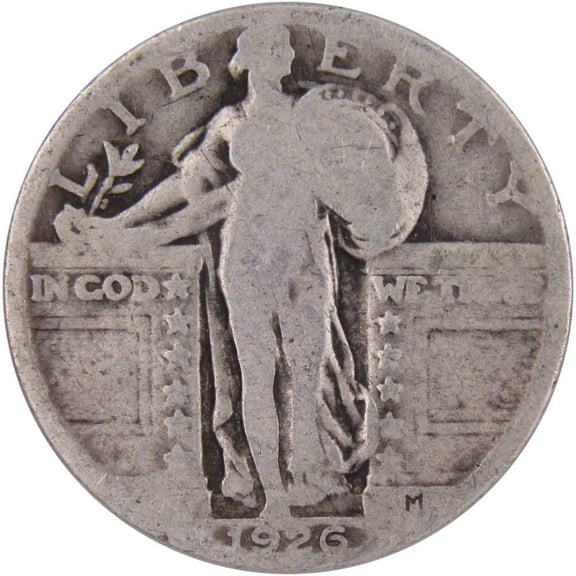 1926 Standing Liberty Quarter G Good 90% Silver 25c US Type Coin Collectible