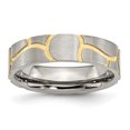 thumbnail image 1 of Bague Rainurée en Acier Inoxydable Rainurée Jaune pour Femmes 6mm Taille 10.5, 1 of 6