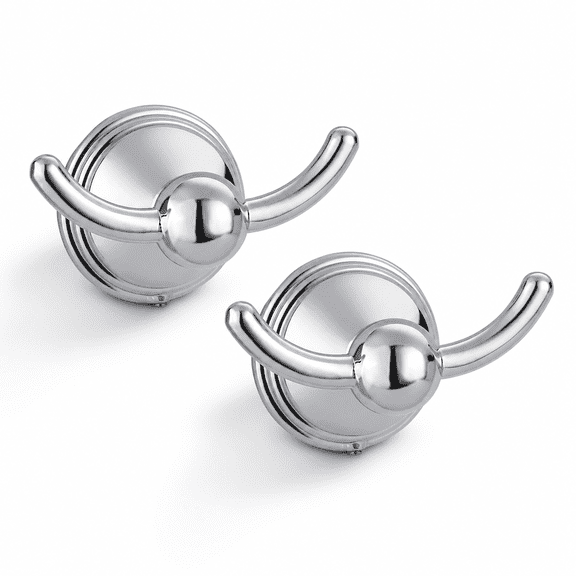 Bathroom Towel Hooks Polished Chrome Robe & For Wall Mounted Traditional And Hanging Towels Bath Holder Shower(2 Pack)