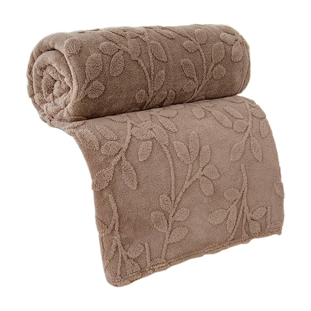 Manta de franela Zmeidao, suave, esponjosa y acogedora, de jacquard de color liso, decorativa, para sofá cama, 140 x 100 cm