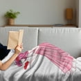thumbnail image 3 of Anime Soft Flannel Fleece Blanket, Fairytale Character Angel in a Pink Dress Holding a Heart Romantic Valentines Day, Cozy Plush for Indoor and Outdoor Use, 50" x 70", Pink Red White, by Ambesonne, 3 of 5