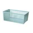 thumbnail image 2 of Hovmgk Large Rectangular Storage Basket, Hollow Design for Organizing Snacks, Miscellaneous Items, & Kitchen Supplies, Stackable & Versatile Plastic Storage Box, White & Green, 2 of 6