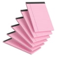 thumbnail image 1 of Legal Pads, Colored Note Pads, Micro Perforated Writing Pads – 6 Pc, 5x8 inch, Total 50 Sheets, Lined Paper College Ruled Pad of Paper Notebook To-Do List for Home and Office Supplies(Pink), 1 of 9