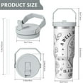 thumbnail image 5 of 1pc 30oz Tumbler with Straw & Handle - Insulated Stainless Steel Cup | Holiday Gift for Man Women (Christmas, Valentine's, Birthday), 5 of 7