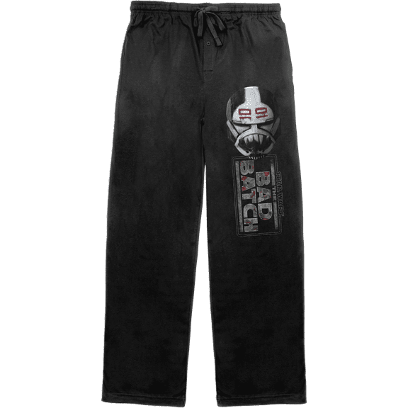 Star Wars Bad Batch Skull Helmet Black Graphic Sleep Pajama Pants M