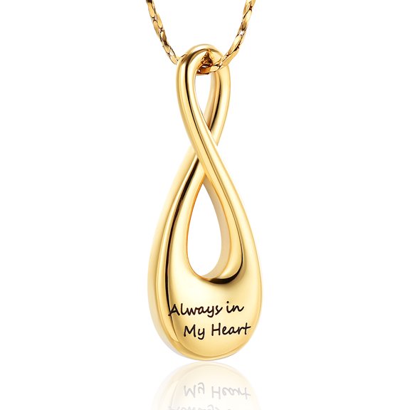 Constantlife Infinity Large Love Cremation Urn Pendant Mens Urn Necklace for Women Memorial Urn Keepsakes -Always in My Heart