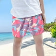 thumbnail image 2 of Tisuna Fashion Swim Shorts For Toddler Boys Cartoon Floral Print Elastic Waist Straight Leg Shorty For Little Boys Summer Holiday Beach Comfort Fit Swimtrunks Pink Size 3-4 Years, 2 of 5