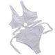 thumbnail image 1 of Bikini para mujer, cómodo, con escote en V profundo, con cordones de metal, traje de baño para mujer, traje de baño de talle alto OAVQHLG3B Store  lin121212, 1 of 4