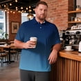 thumbnail image 3 of BRANROY Men's Big and Tall Shirts - Gradient Ombre Print UPF 50+ Short Sleeve Polo Style Casual Work Golf Shirts for Men Moisture Wicking Lightweight Business Casual Shirts,Blue,2XL, 3 of 8