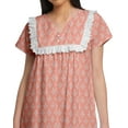 thumbnail image 3 of Moomaya Chemise de Nuit Imprimée à Manches Courtes pour Femmes Col en V en Coton, 3 of 5