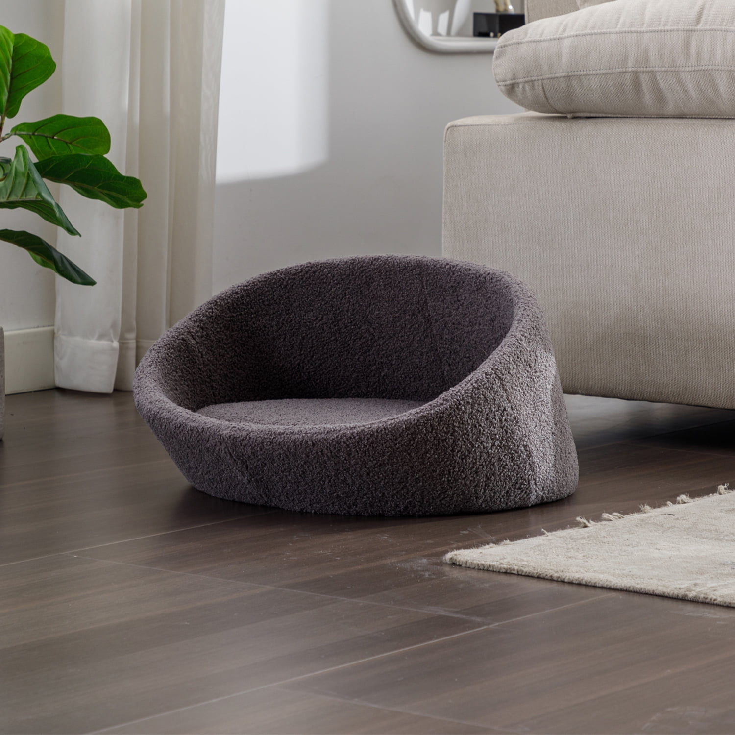 Pefilos 21" Dog Sofa Bed with E1 Solid Wood Frame and Memory Foam, Pet Cat Bed with Cashmere Cover for Indoor, Gray Pefilos 21" Dog Sofa Bed with E1 Solid Wood Frame and Memory Foam, Pet Cat Bed with Cashmere Cover for Indoor, Gray