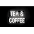 thumbnail image 1 of SpellBrite TEA & COFFEE LED Sign for Business. 22.7" x 15.0" White TEA & COFFEE Sign Has Neon Sign Look With Energy Efficient LED Light Source. Visible from 500+ Feet, 8 Animation Settings., 1 of 4