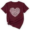 thumbnail image 2 of Anbech Heart Printed T-Shirt for Women Cute Graphic Junior Girls Short Sleeve Tee Tops with Crew Neck, 2 of 3
