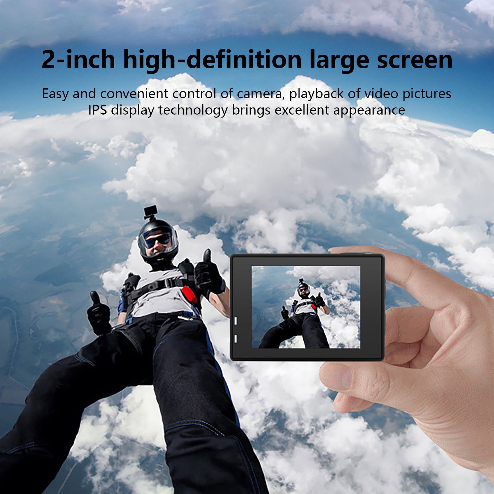 TOUMENY 4K Sports Camera with WiFi Remote, Ultra HD Action DV Camcorder 30M Waterproof Intelligent Anti-Shake, 170° Wide Angle Sports Video Camera for Bicycle Helmet Outdoor Adventure