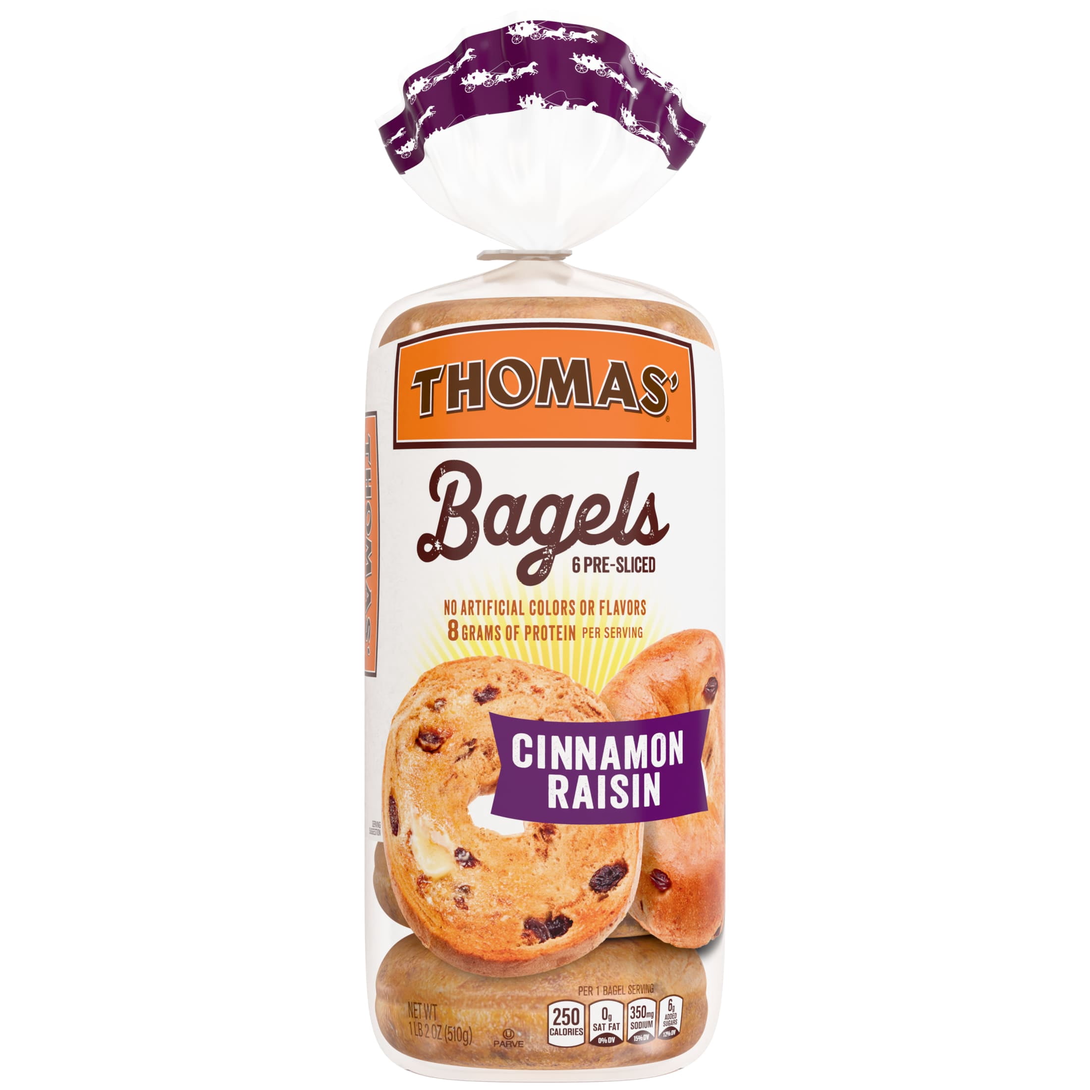 Thomas' Cinnamon Raisin Bagels, 6 count, 18 oz