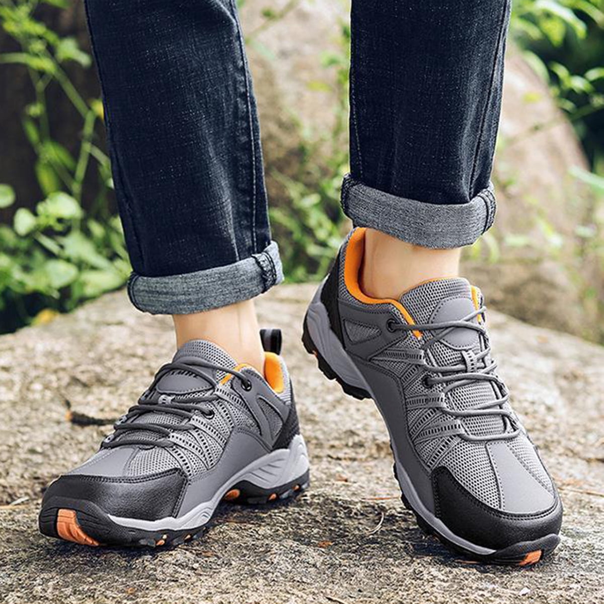 AUXDIQ Hiking Shoes Mens Waterproof Mountain Trekking Shoes Women Breathable Walking Shoes Outdoor Sports Winter Boots