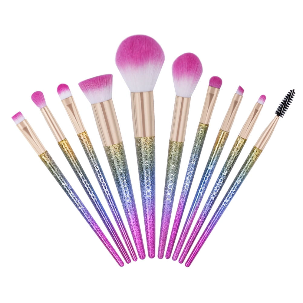 Docolor 10Pcs Face Foundation Eyeshadow Make Up Brushes Set Cosmetic