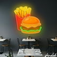 thumbnail image 3 of Shinelab Burger and Fries LED Neon Sign for Fast Food Restaurant and Diner Wall Decor 15222, 3 of 3
