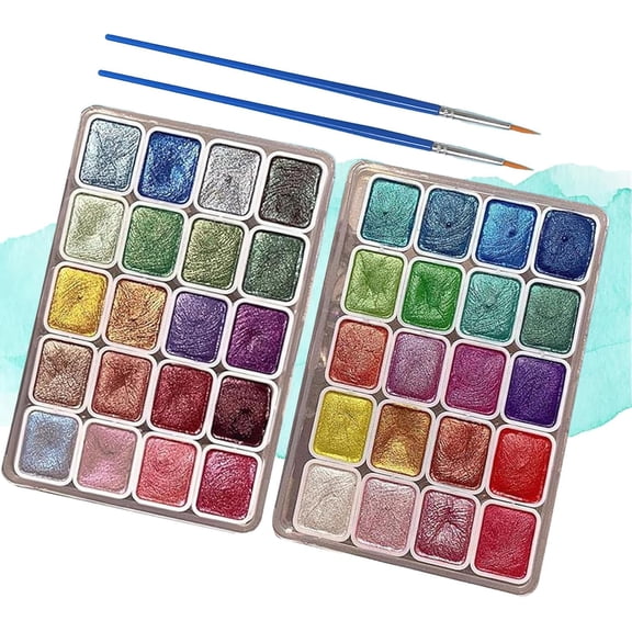 Forestry Shifting Watercolor Painting Set, Forestry - Color Shifting Watercolor Paint Set, 20 Colors Watercolor Painting Set, Shimmer Metallic Colourful Paints Set, Metallic Watercolor Paint Set