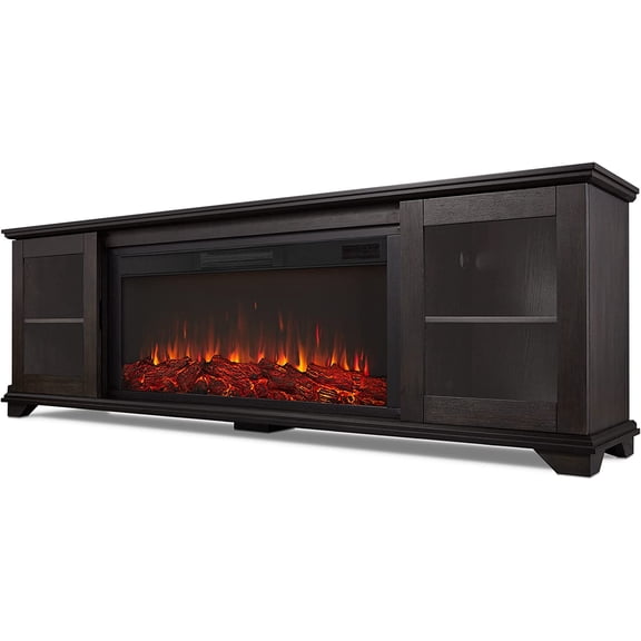 Real Flame Benjamin 81" Landscape Electric Fireplace TV Stand in Weathered Wood