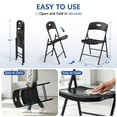 thumbnail image 5 of HaiCube 2 Pack Portable Plastic Folding Chair with Back Support, Heavy Duty Steel Frame, Indoor Outdoor for Party Wedding Office Patio, Black, 5 of 9