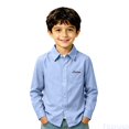 thumbnail image 2 of Fozruso Boys Uniform Dress Shirt, Long Sleeve Button-Down Shirts for Kids School Daily Casual, 2 of 6