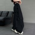 thumbnail image 5 of Rvasteizo Fall Winter Girls Cargo Pants Solid Elastic Waist Loose Cut Casual Kids Trousers 5 Years, 5 of 5