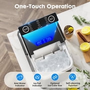 Countertop Ice Maker Portable Machine with Self-Cleaning, 26lbs/24hr, 2 Ice Sizes, Basket & Scoop, Compact Design with Handle for Kitchen, Office, Camping, Black