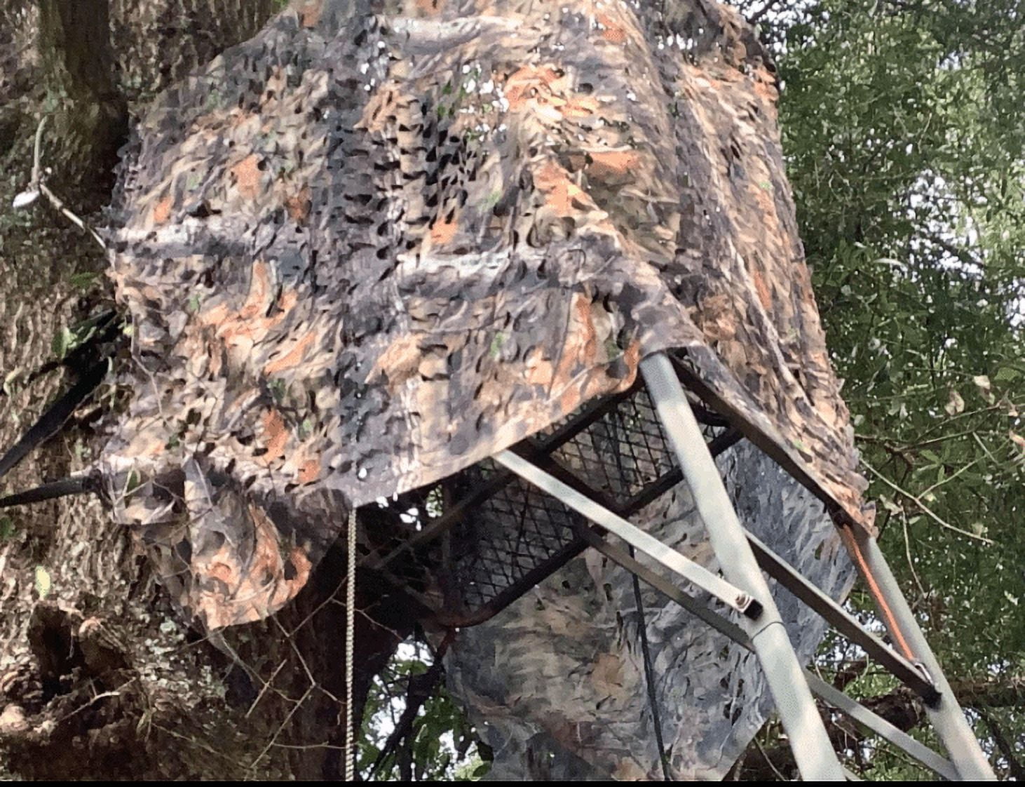 AUSCAMOTEK 300D Camo Net Camouflage Netting Blinds Material for Hunting Accessories Ground Portable Blind Tree Stand Chair Brown 5x10 Feet