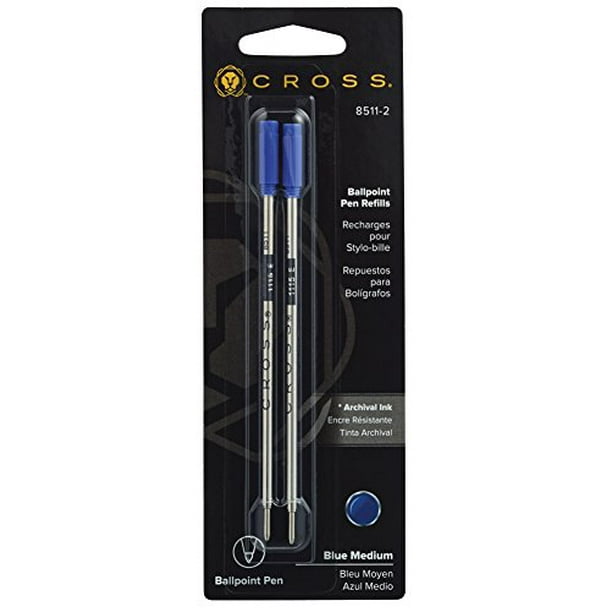 Cross 85112 Refills for Ballpoint Pens, Medium, Blue Ink, 2/Pack