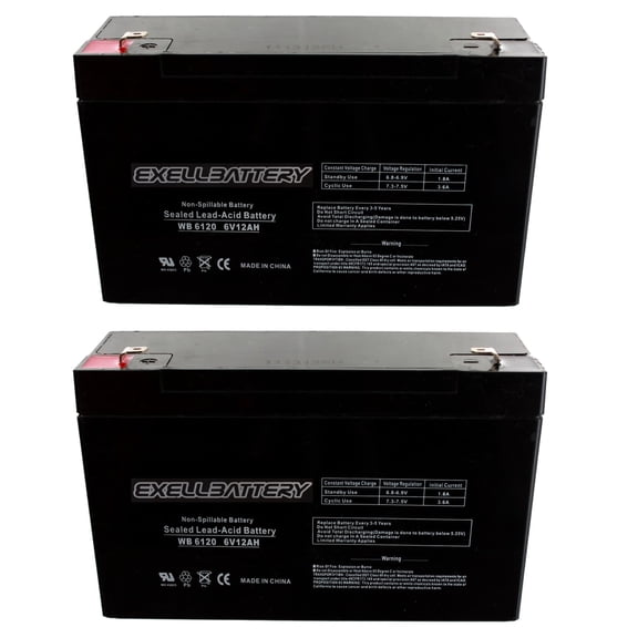 NEW 2pc 6V 12Ah F2 SLA Deer Game Feeder Battery Compatible with UB6120 UB6120AL