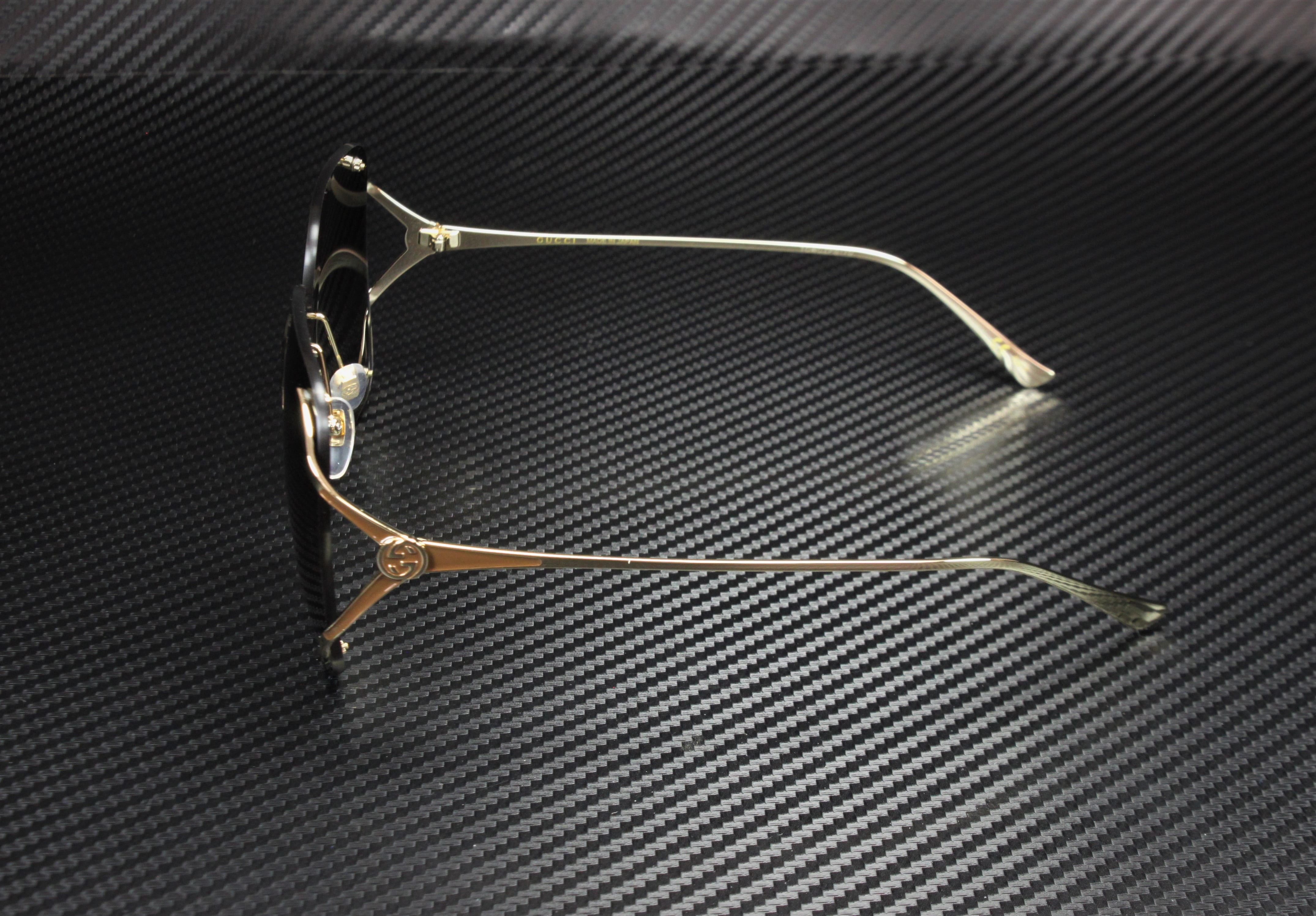 Gucci Ladies Gradient Square Sunglasses, Gold Frame Grey Lens