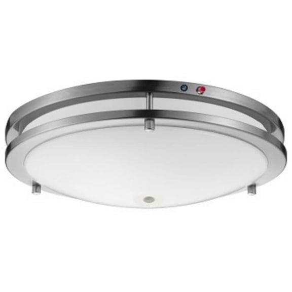 Open Box 16 in. Brushed Nickel Selectable LED Flush Mount with Motion Sensor and Battery Backup