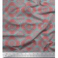 thumbnail image 1 of Soimoi Polyester Crepe Fabric Quarterfoil Geometric Print Sewing Fabric Yard 42 Inch Wide, 1 of 3