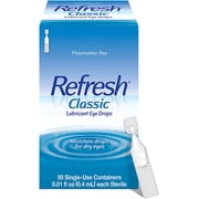 Refresh Classic Lubricant Moisturizing Eye Drops, Preservative Free, 0.01 oz, 50 Ct, 5 Pack