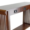 thumbnail image 3 of Benjara Wooden Frame Console Table with 3 Drawers and 1 Bottom Shelf, Oak Brown, 3 of 5