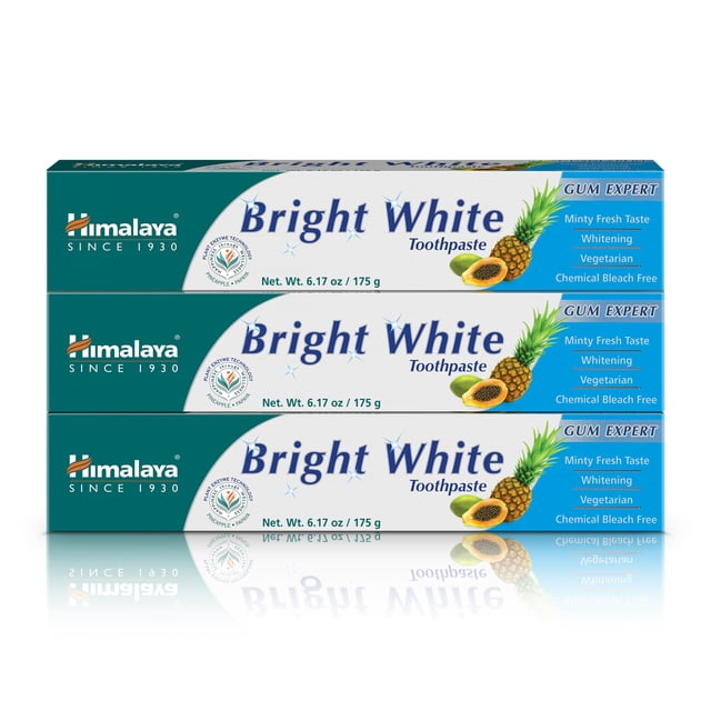 Pasta Dental Himalaya Bright White Sin Flúor 175g Paquete de 3