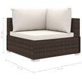 thumbnail image 2 of vidaXL Patio Furniture Set 11 Piece Patio Sectional Sofa with Table Rattan, 2 of 12