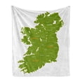 thumbnail image 1 of Ireland Map Soft Flannel Fleece Blanket, Informational Detailed Graphics Pattern Showing Countries Borders, Cozy Plush for Indoor and Outdoor Use, 60" x 80", Orange Lime Green White, by Ambesonne, 1 of 6