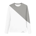 thumbnail image 5 of snilers Girls Long Sleeve Shirts Kids Color Block Crewneck Loose Fit Tunic Tops Summer Casual Basic Tee Shirt 3-14 Years, 5 of 7
