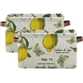 thumbnail image 2 of GZHJMY Lemon Branches Print Foldable Storage Bin Bedroom/Office Rectangular Canvas Basket 14.2"x10.2", 1 PCS Cube Organizer Boxes with Handles for Books/Clothes/Toys, 2 of 7