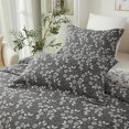 thumbnail image 2 of Blanco Flor Hojas Patrón Ropa de cama King Size 3Pcs Funda Nórdica Set 100%., 2 of 9